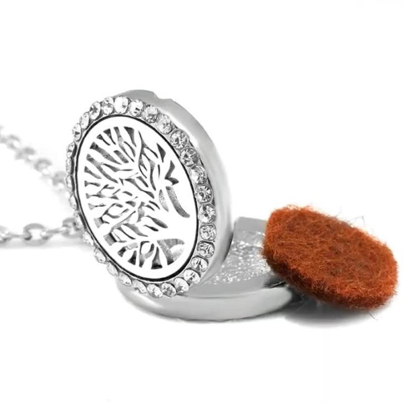 Choker Stainless Steel Pendant Essential Oil Diffuser Necklace