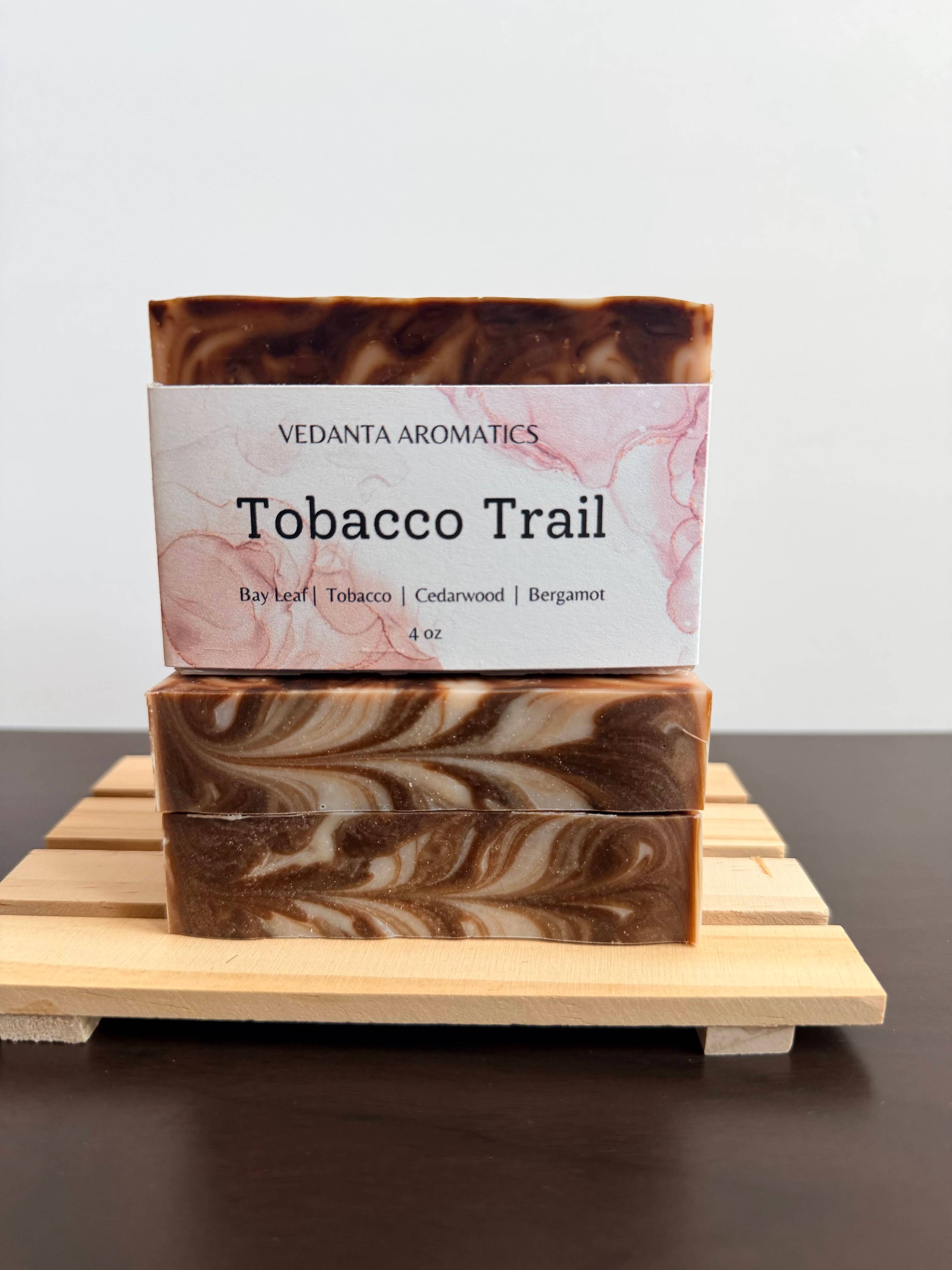 Tobacco Cedarwood Bergamot handmade Bar Soap 4 oz