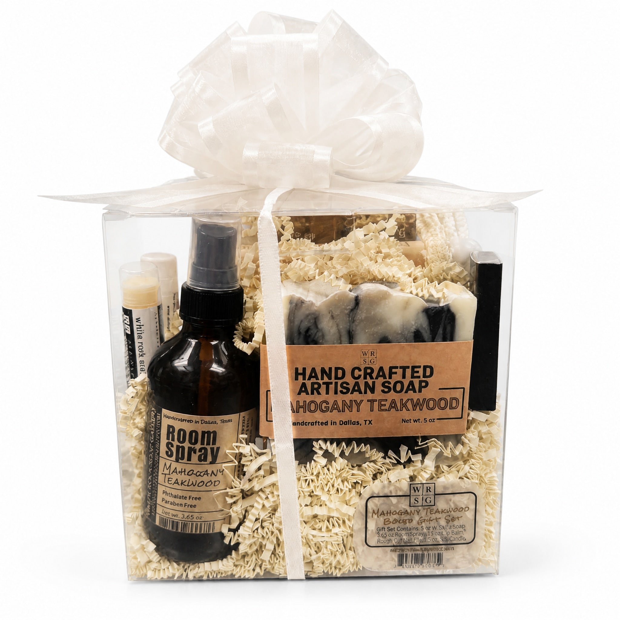 Mahogany Teakwood Boxed Gift Set by White Rock Soap Gallery available from White Rock Soap Gallery in Dallas