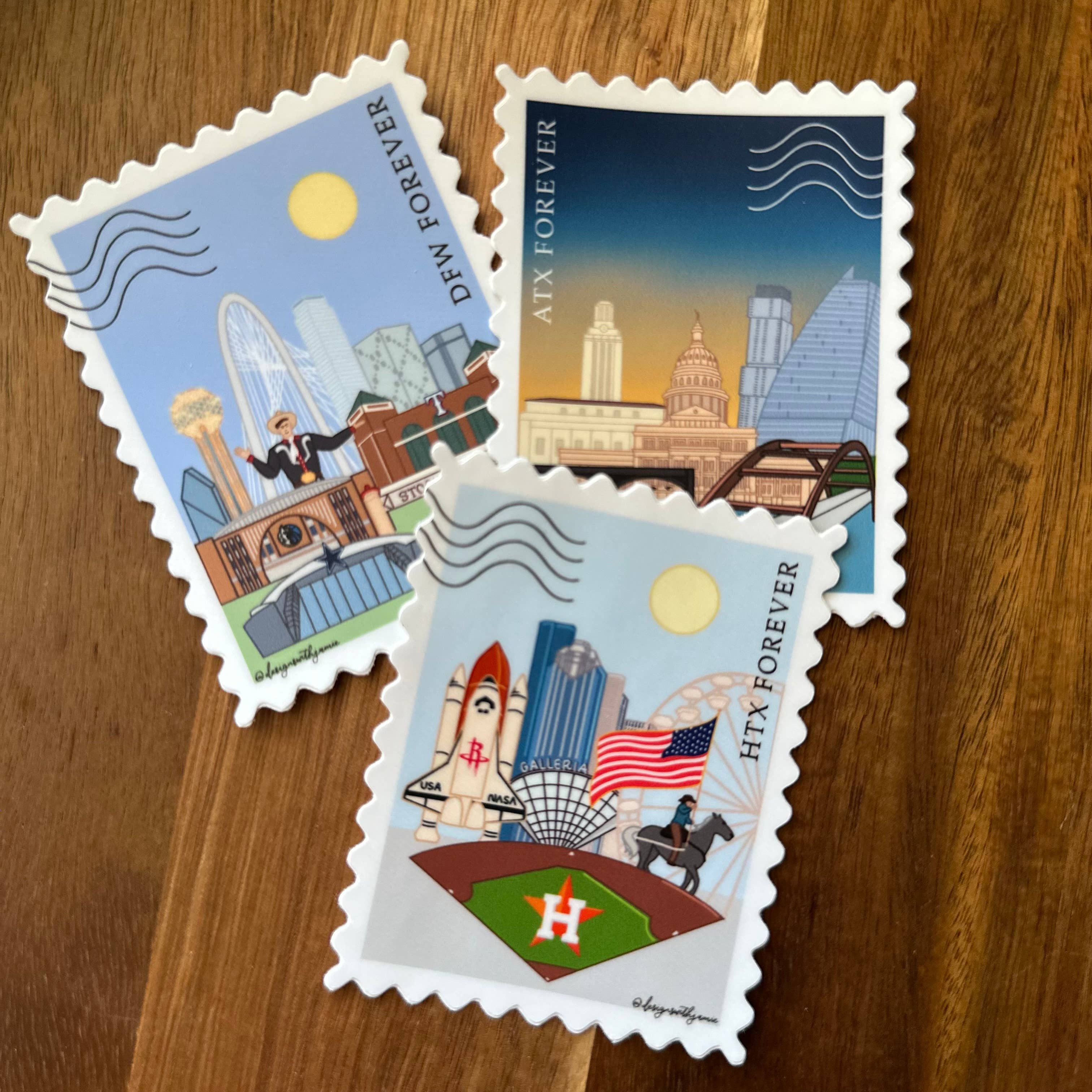 Dallas Fort Worth Texas Stamp Sticker
