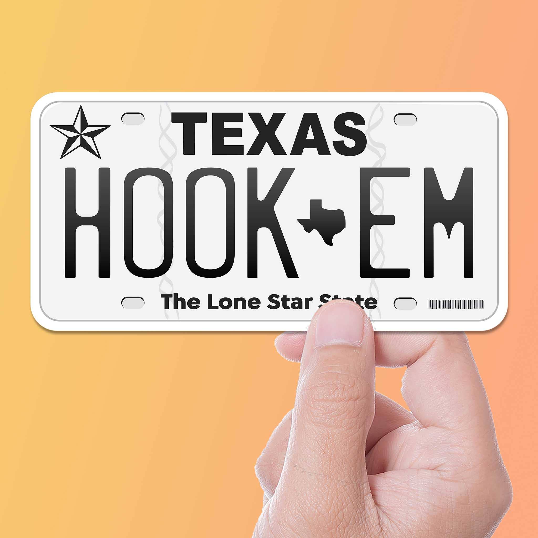 Sentinel Supply - Hook Em Texas License Plate Sticker