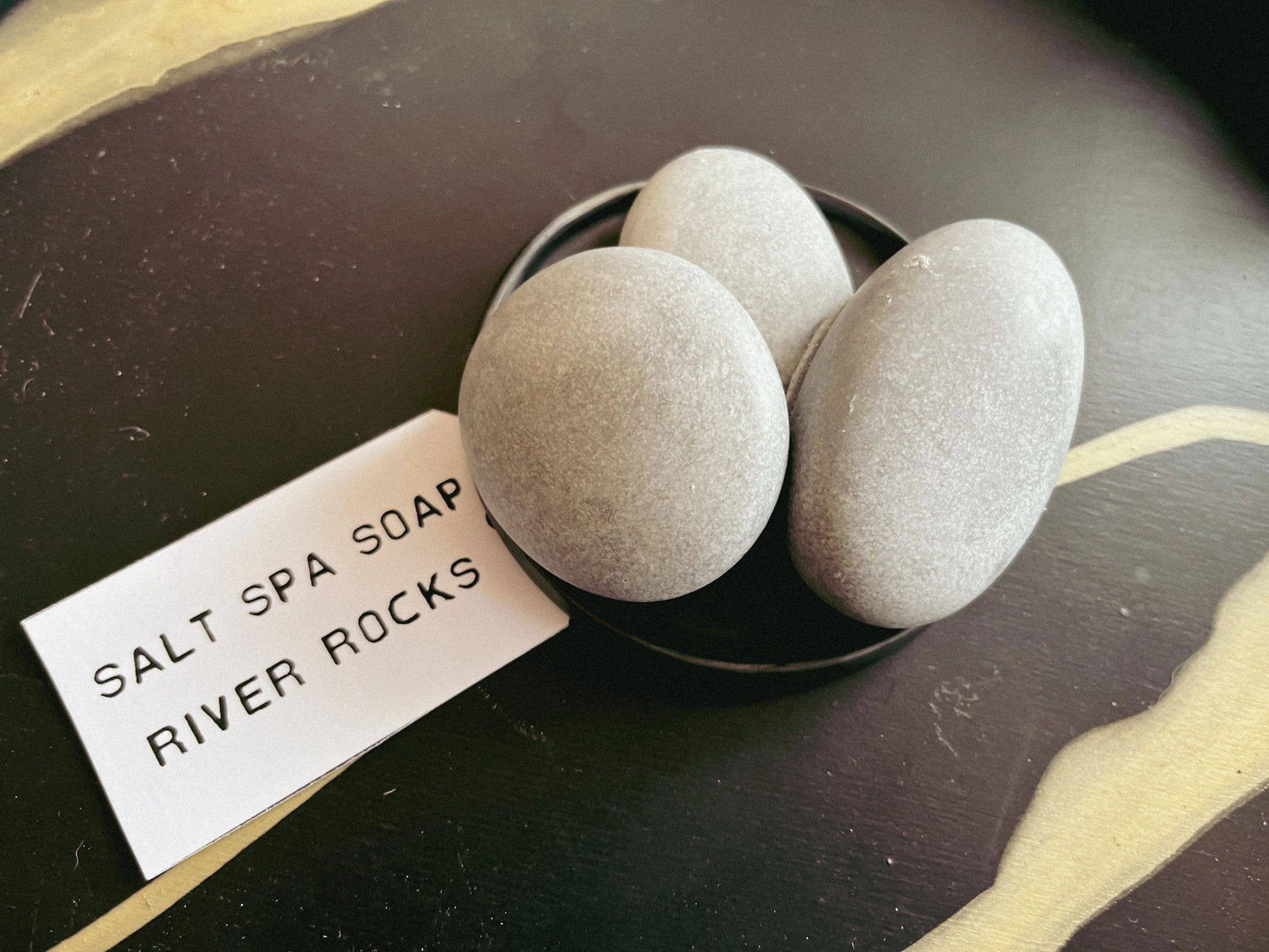 Fredericksburg Essentials - River Rock Charcoal Salt Spa Soap Set - 3 Per Set