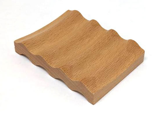 Small Wavy Wooden Soap Dish