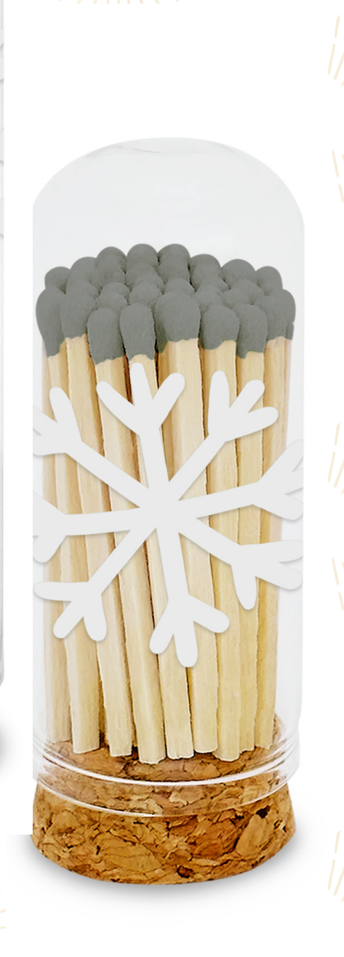 Decorative Matches - Mini Cloches Snowflake (4" Mini Cloche)