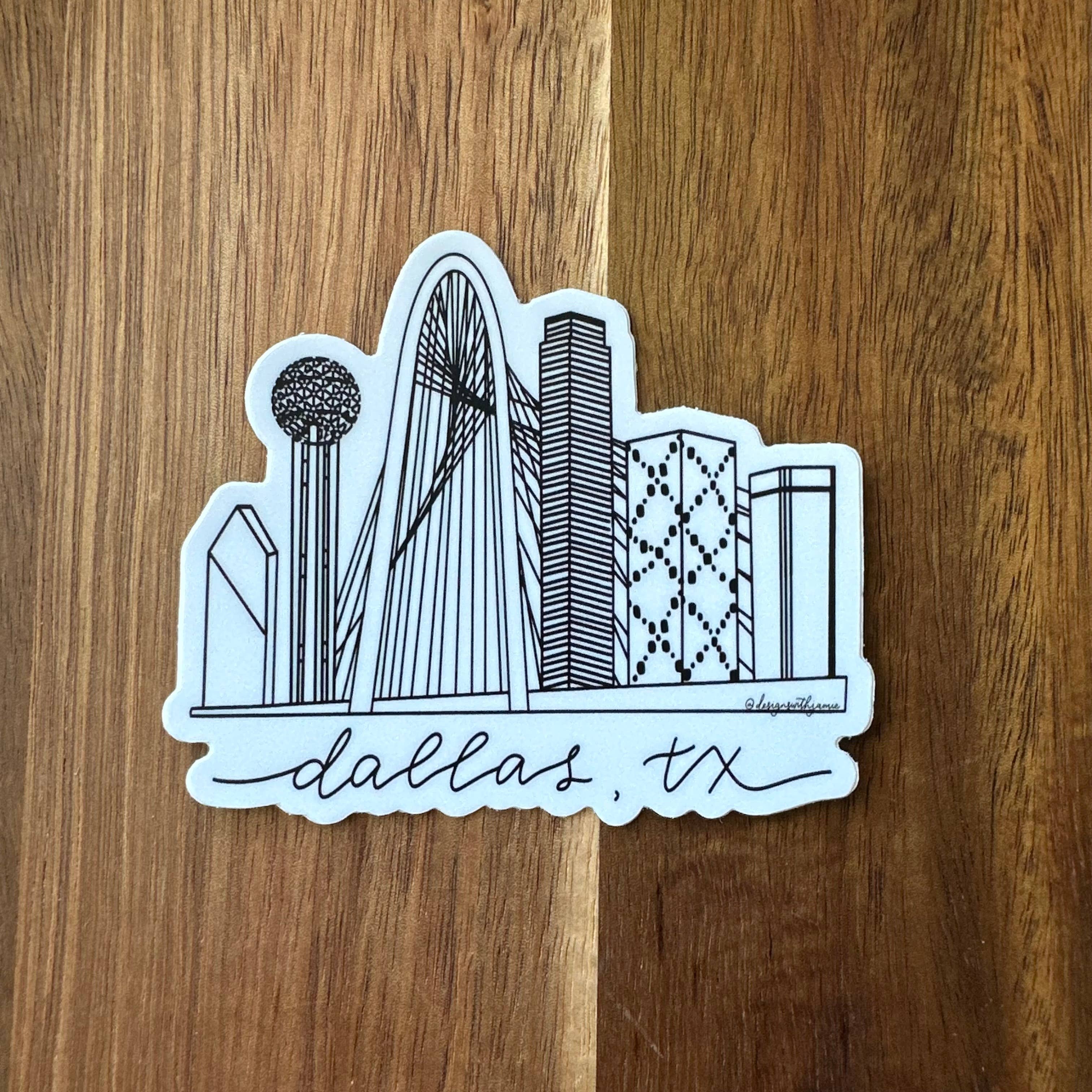 Dallas Texas Skyline Sticker