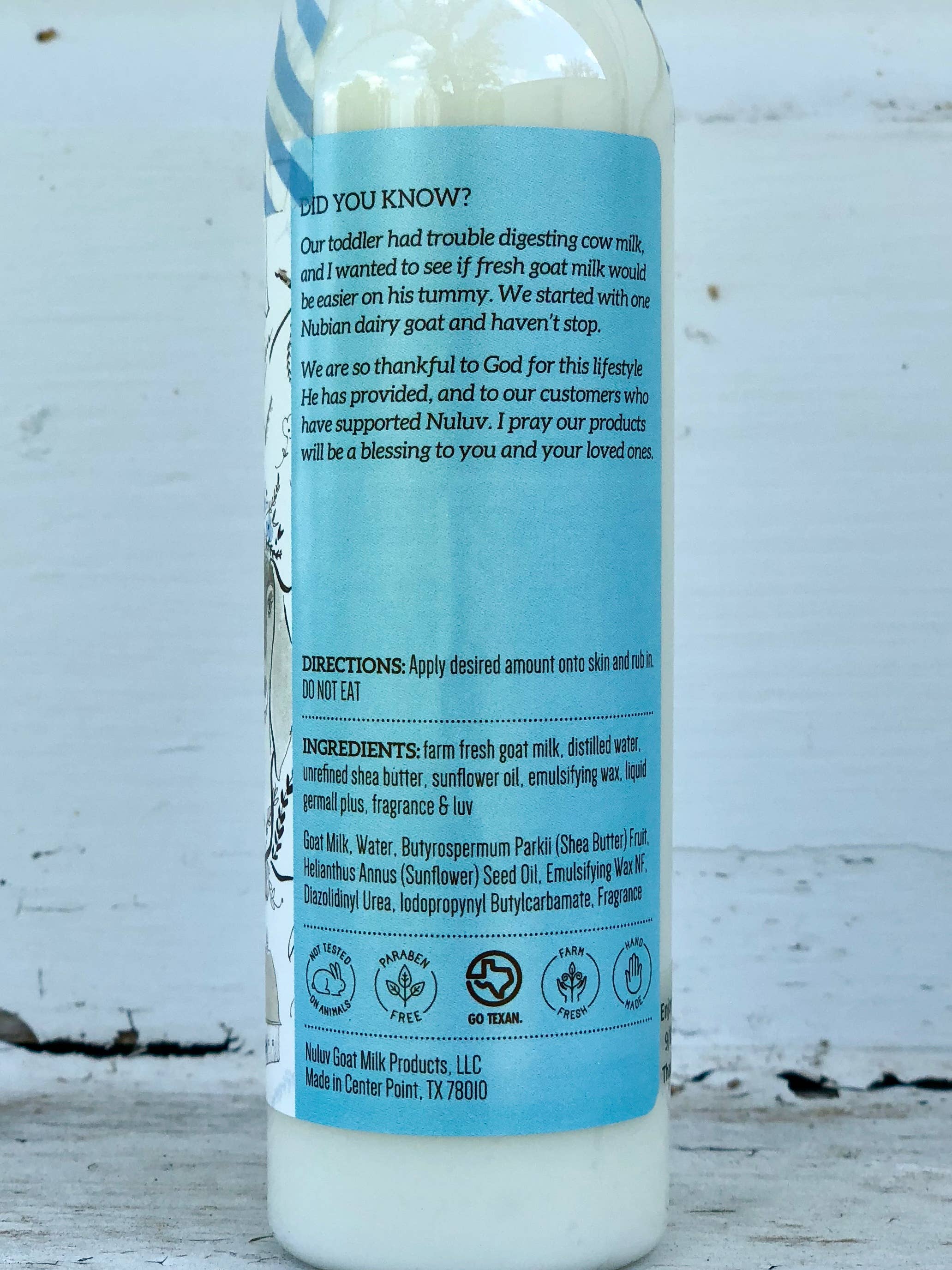 Nuluv Goat Milk Products - Nuluv Goat Milk Lotion 6-oz Pump: Lavender