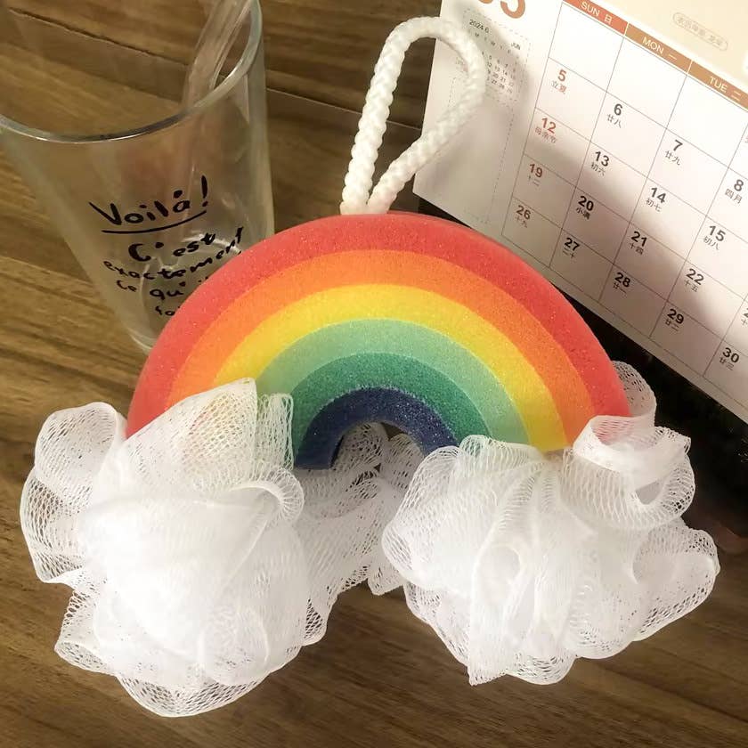 Rainbow Bath Pouf