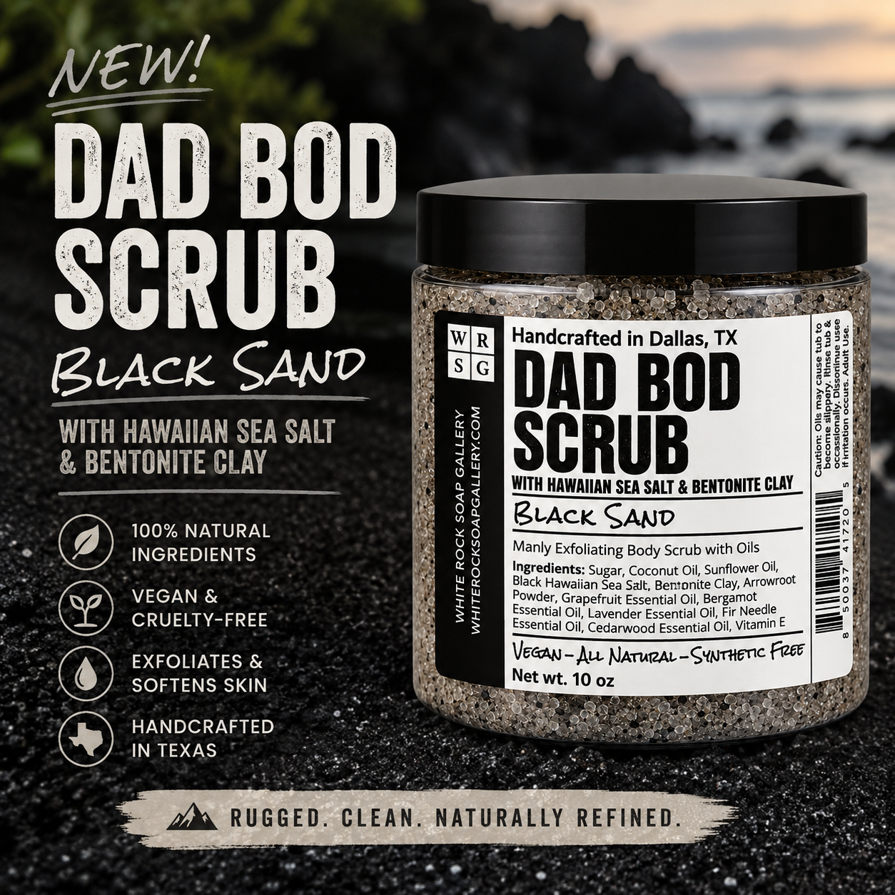 Dad Bod Scrub - Black Sand