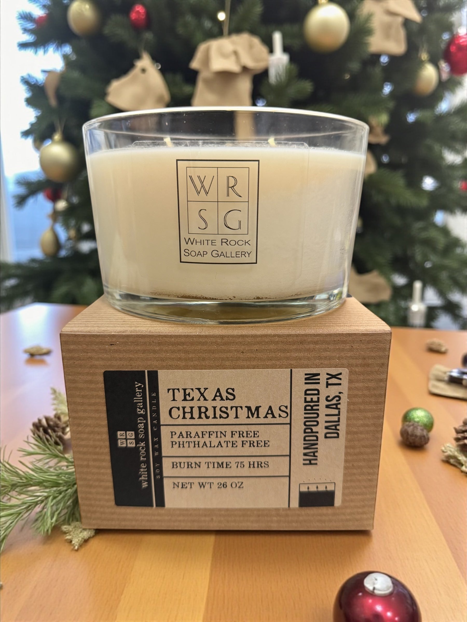 Three Wick Soy Wax Candle - Texas Christmas