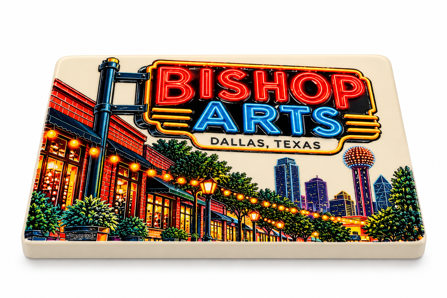 Bishop Arts Neon Ceramic Magnet – Dallas Nights Collection