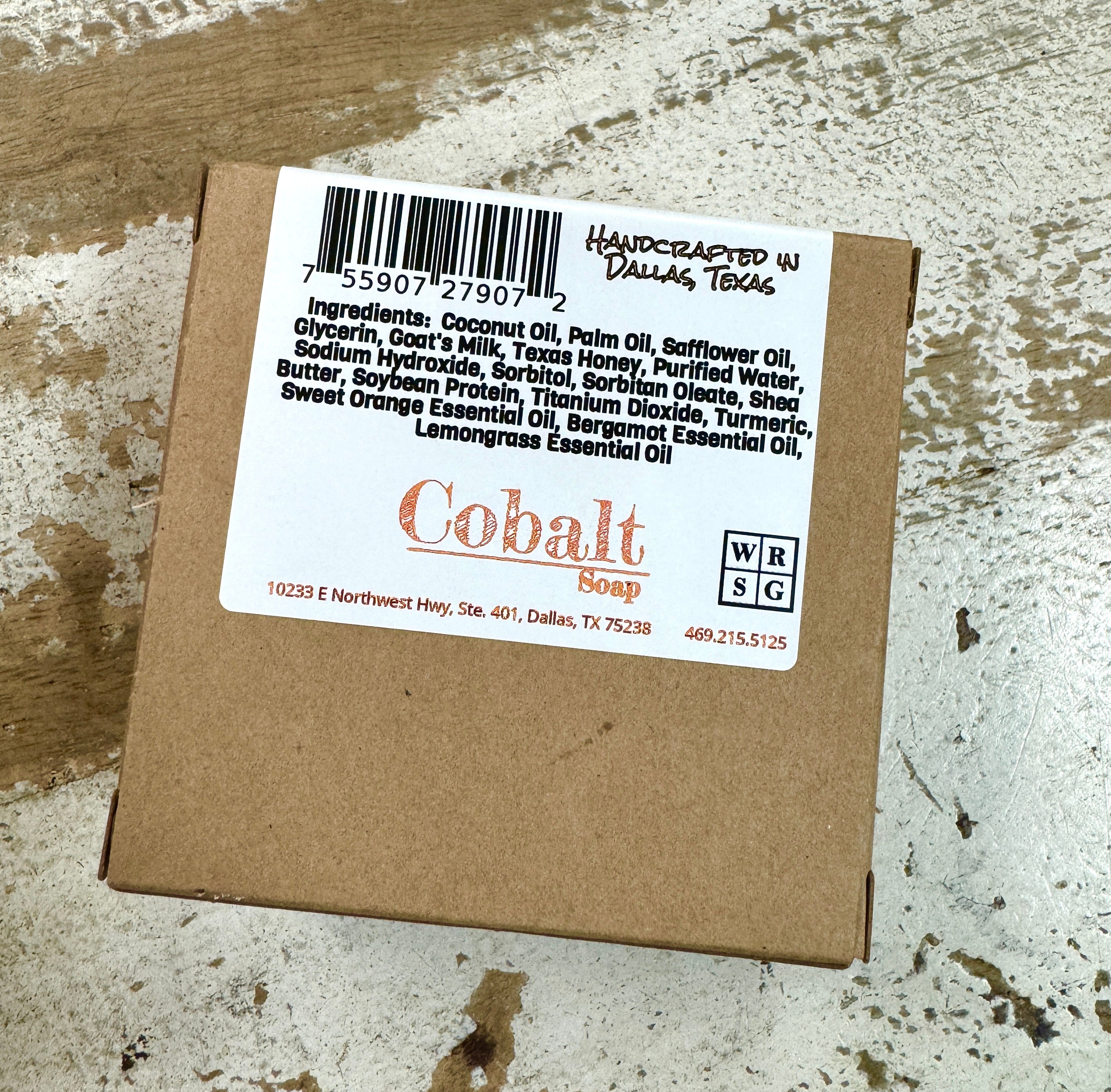 Cobalt Soap Co. Barra de jabón de cúrcuma con leche de cabra y miel de Texas