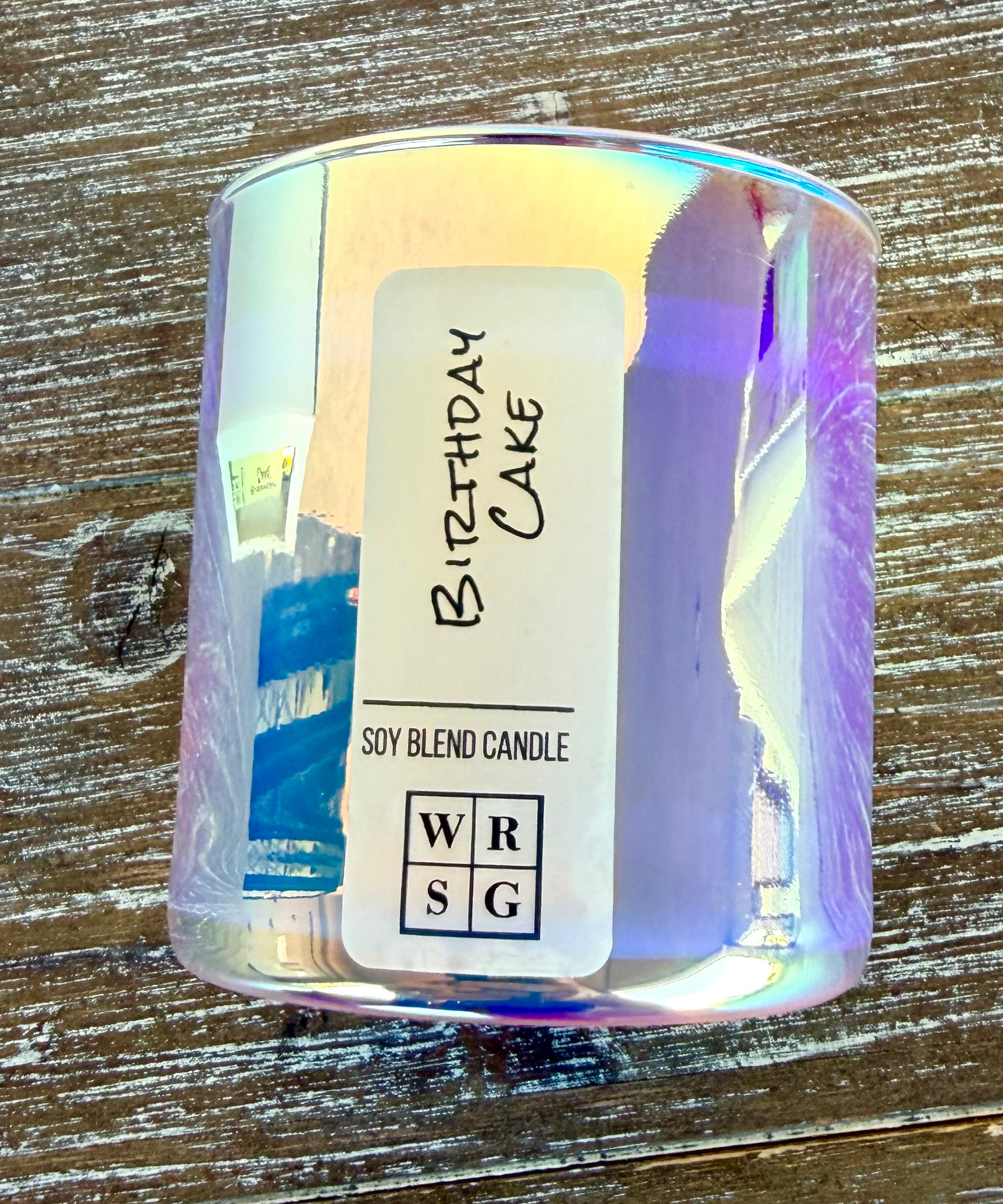 🎂 Soy Wax Candle – Birthday Cake (Limited Edition Iridescent Jar)