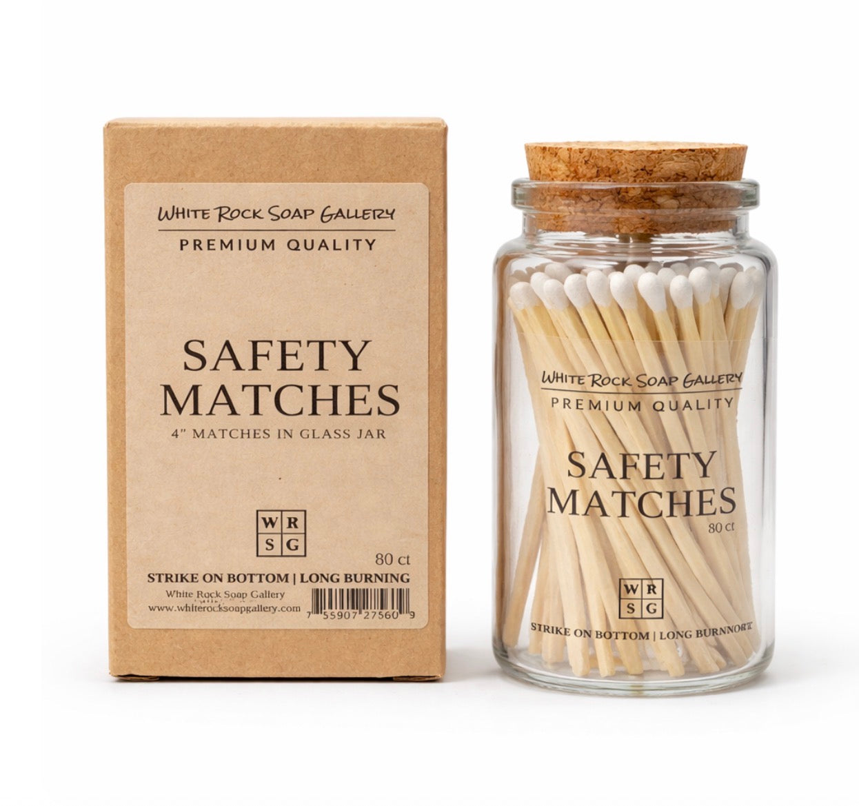 4" Safety Matches in Glass Jar