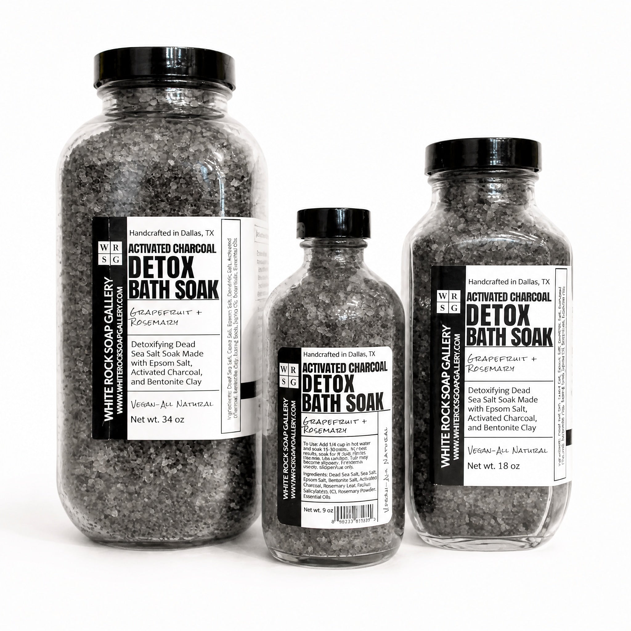 Activated Charcoal Detox Bath Soak by White Rock Soap Gallery available from White Rock Soap Gallery in Dallas