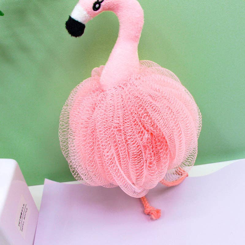 Flamingo Shaped Bath Pouf