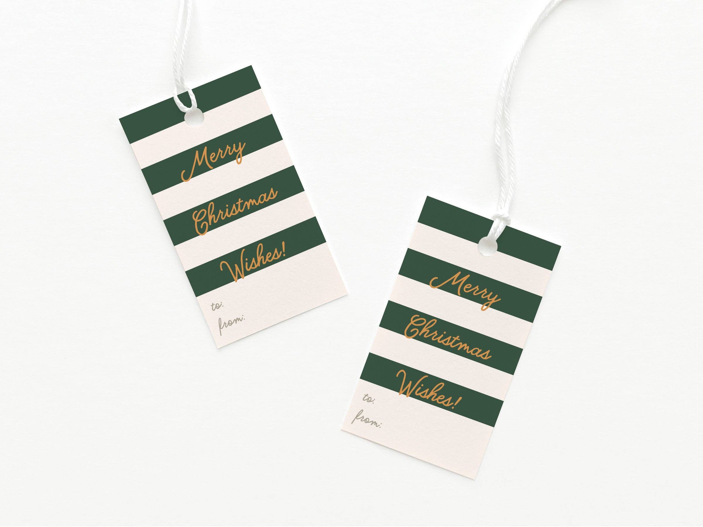 Onderkast Studio - Merry Christmas Wishes Stripe Gift Tag