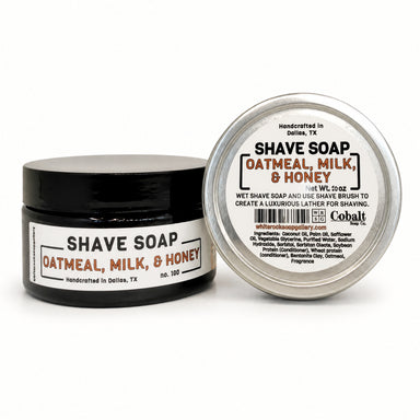 Cobalt Shave Soap no. 103 - Oatmeal, Milk, & Honey by Cobalt Soap available from White Rock Soap Gallery in Dallas