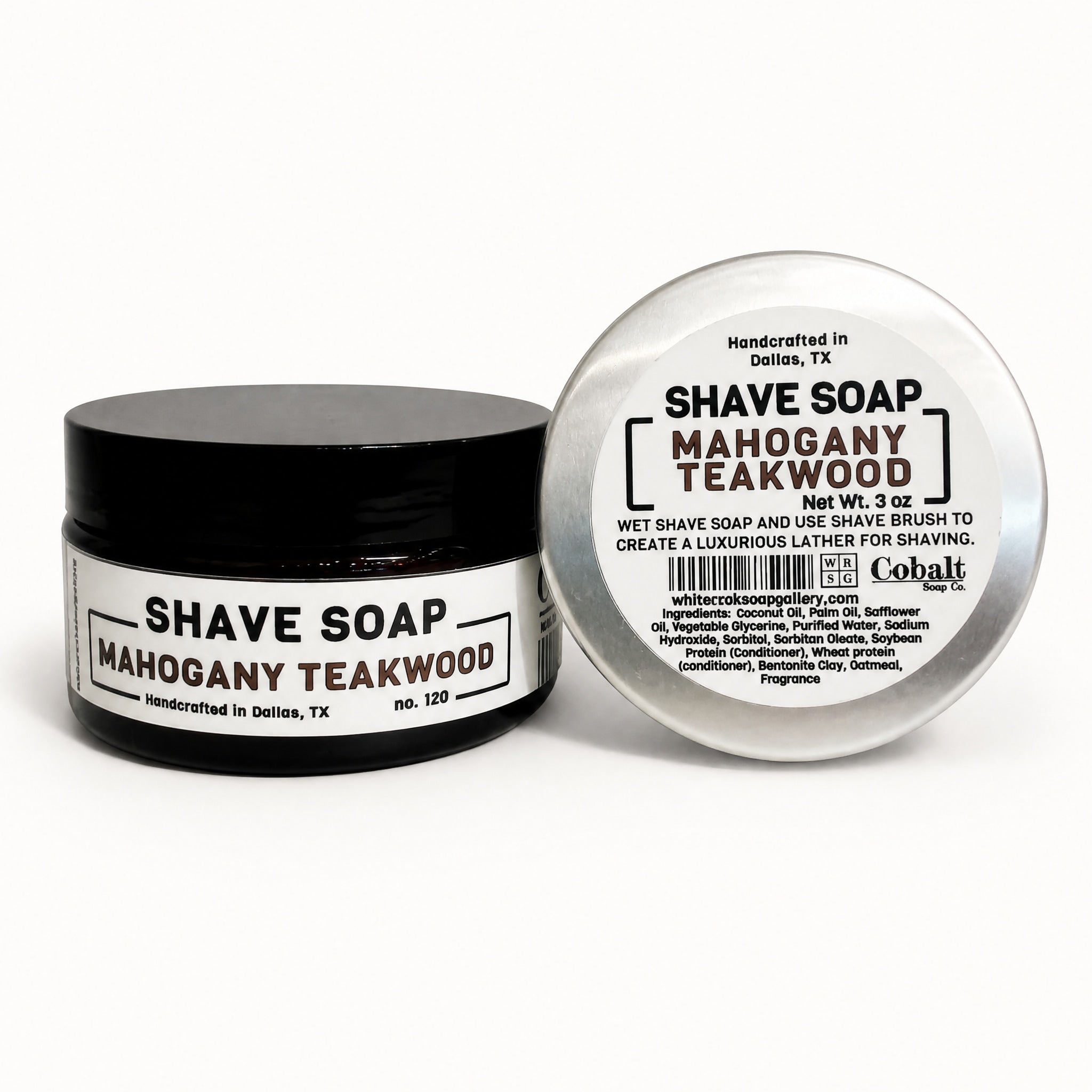 Cobalt Shave Soap no. 120 - Mahogany Teakwood by Cobalt Soap available from White Rock Soap Gallery in Dallas