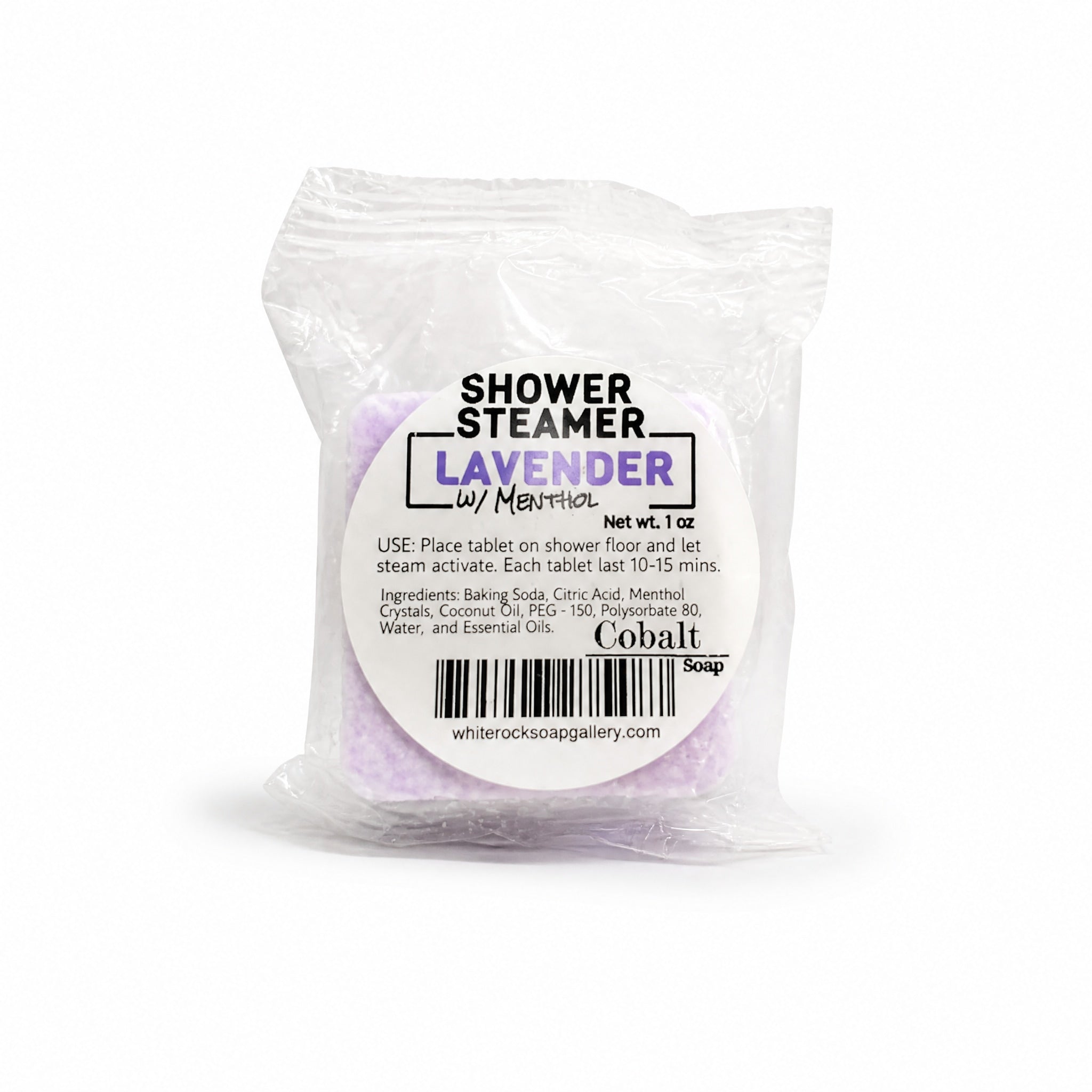 Cobalt Soap Lavender Shower Steamer by Cobalt Soap available from White Rock Soap Gallery in Dallas