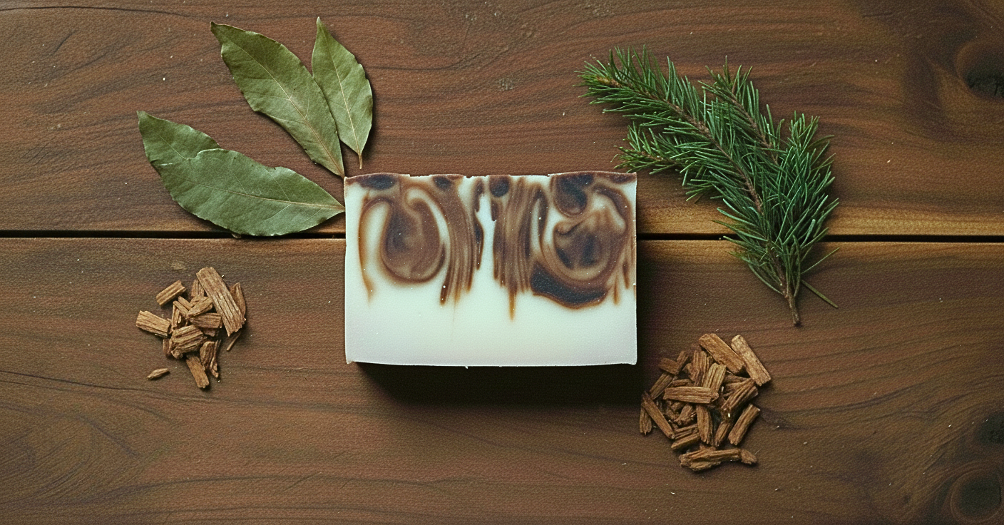 Tobacco Cedarwood Bergamot handmade Bar Soap 4 oz