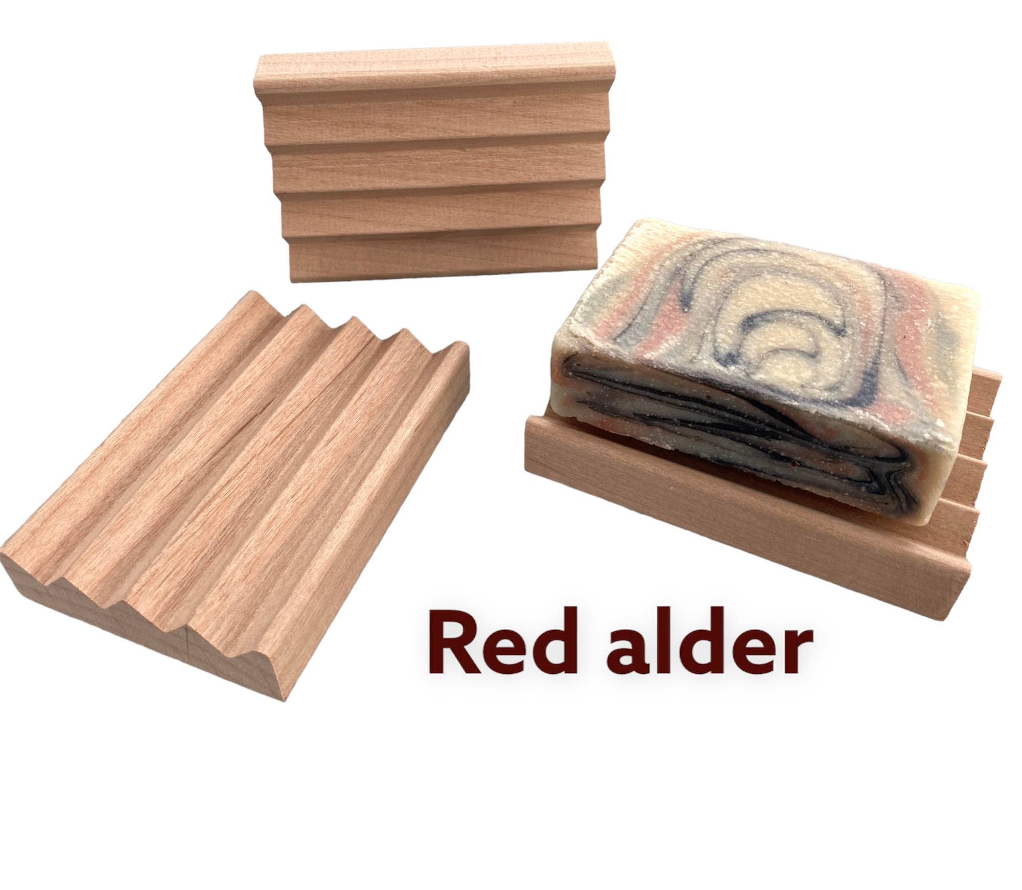 3" Red Alder Soap Dish