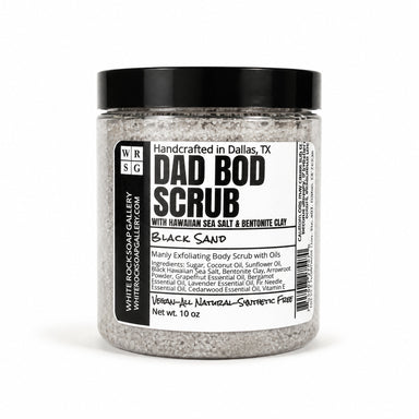 Dad Bod Scrub - Black Sand by White Rock Soap Gallery available from White Rock Soap Gallery in Dallas