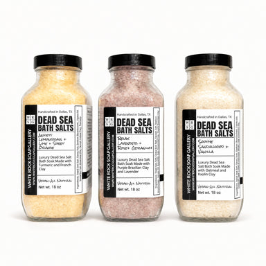 Dead Sea Bath Salts Square Jar by White Rock Soap Gallery available from White Rock Soap Gallery in Dallas
