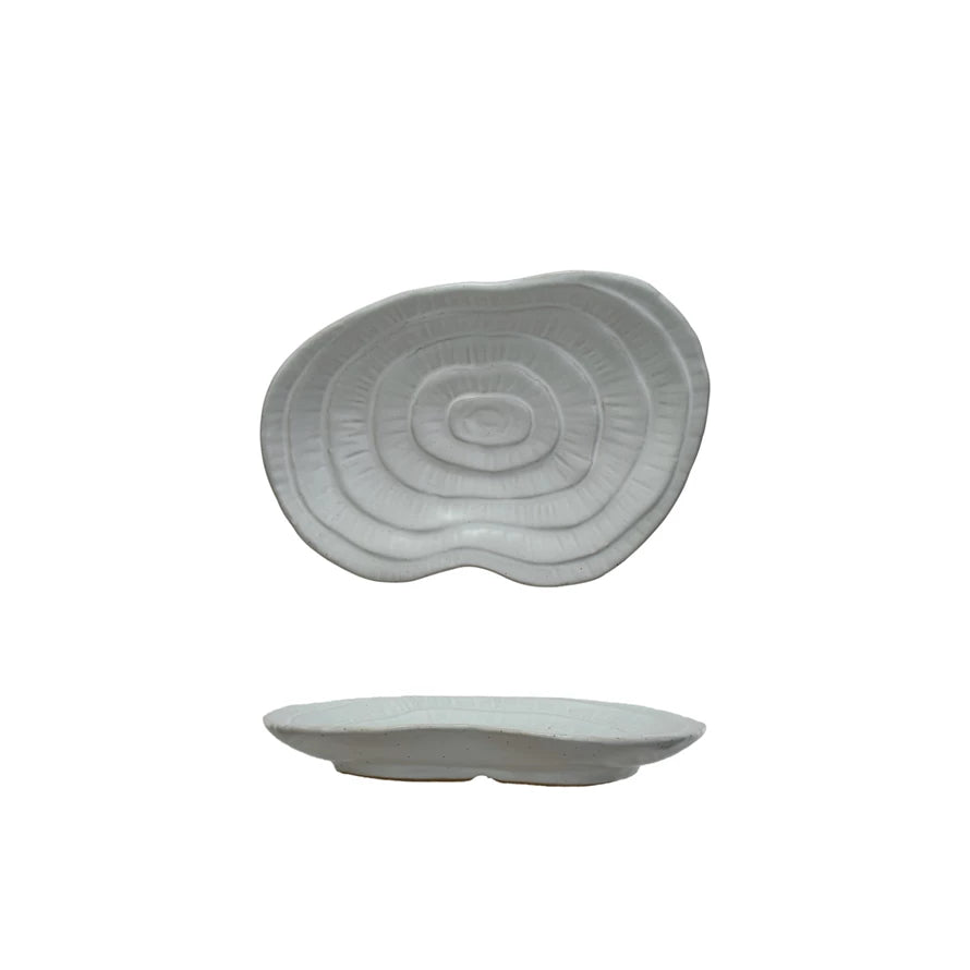 Stoneware Wood Slice Shaped Soap Dish (Each One Will Vary)