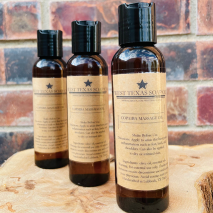 West Texas Soap Co. - All Natural Copaiba Essential Oil Massage Oil