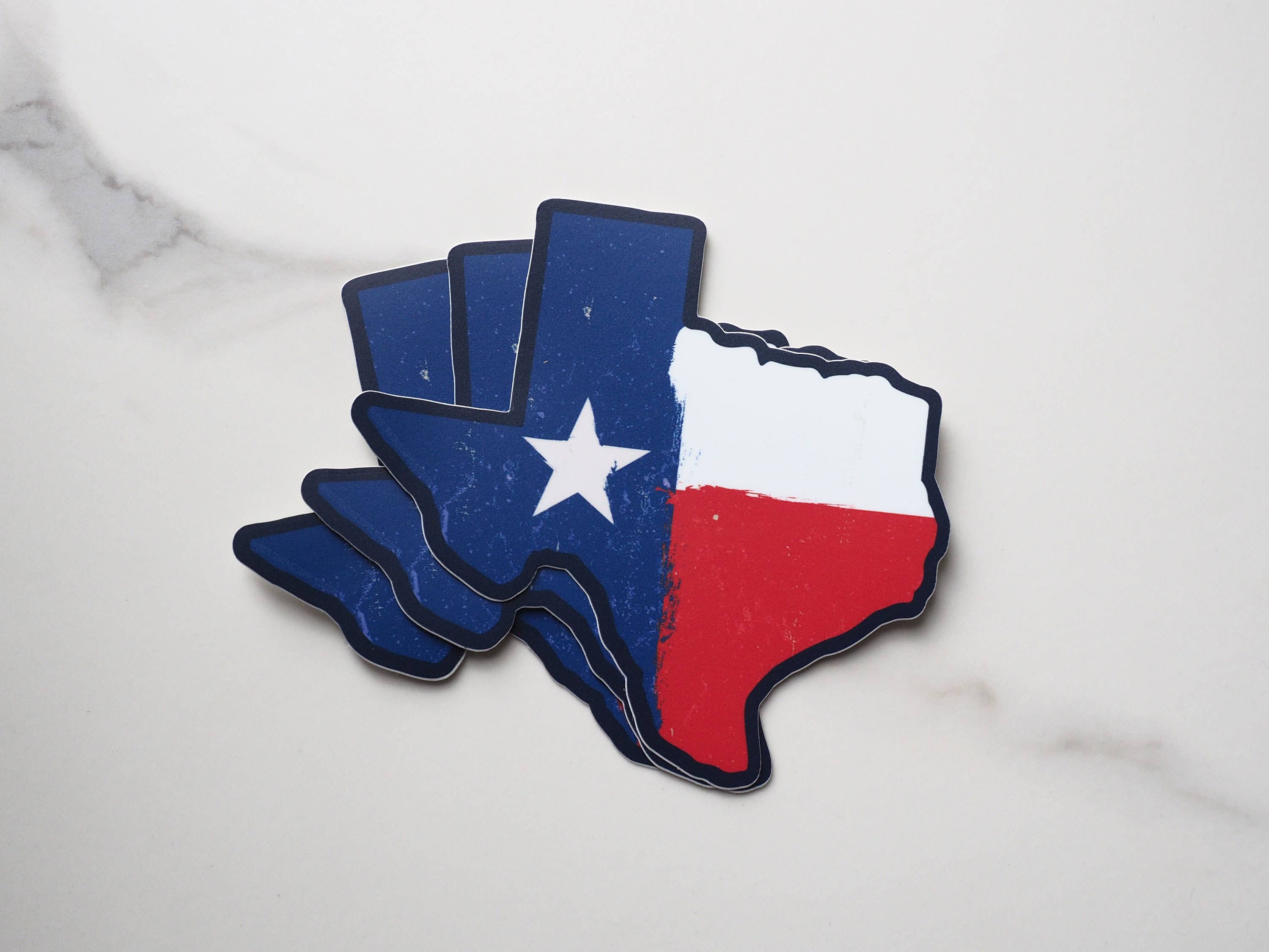 Classic Texas Flag Sticker, TX Bumper Stickers