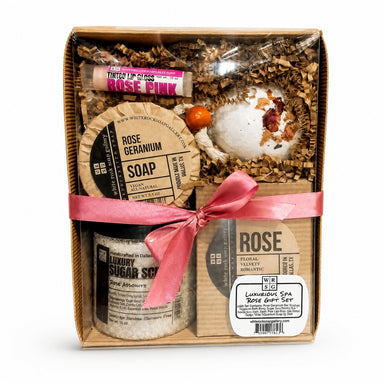 Luxurious Spa Rose Gift Box - 7 Piece Gift Set by White Rock Soap Gallery available from White Rock Soap Gallery in Dallas