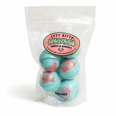 Mermaid Itty Bitty BomBombs - Mini Bath bombs 5 Pcs by Whipped Up Wonderful available from White Rock Soap Gallery in Dallas