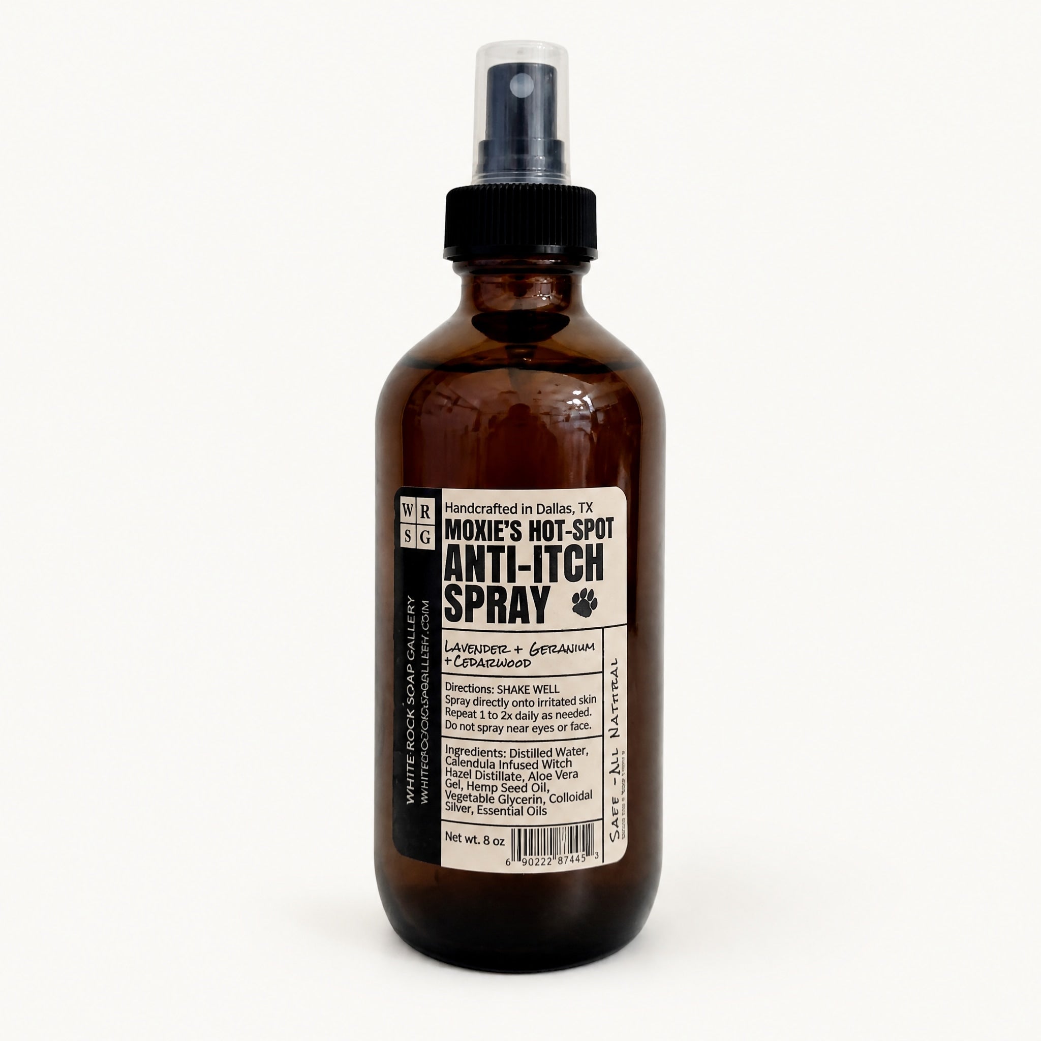 Moxie's Hot Spot Anti-Itch Pet Spray by White Rock Soap Gallery available from White Rock Soap Gallery in Dallas