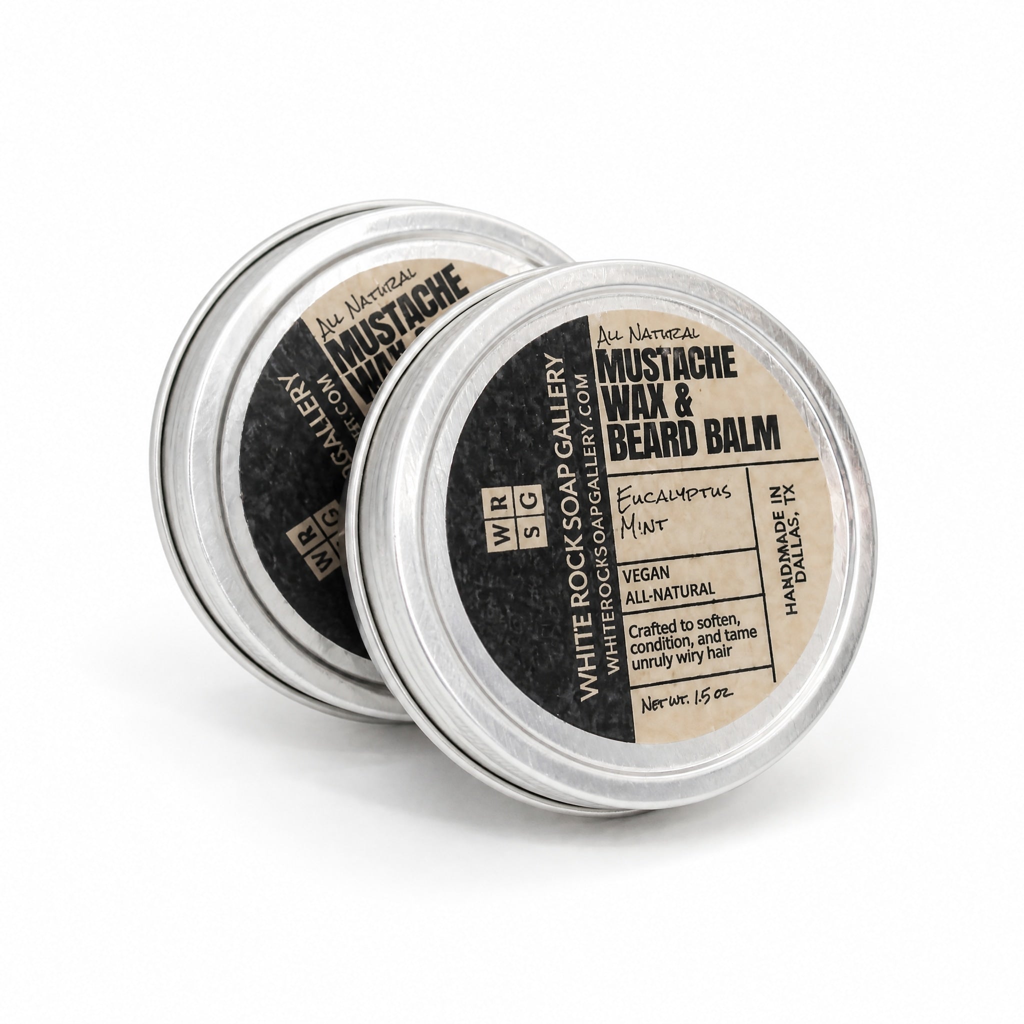 Mustache Wax & Beard Balm by White Rock Soap Gallery available from White Rock Soap Gallery in Dallas