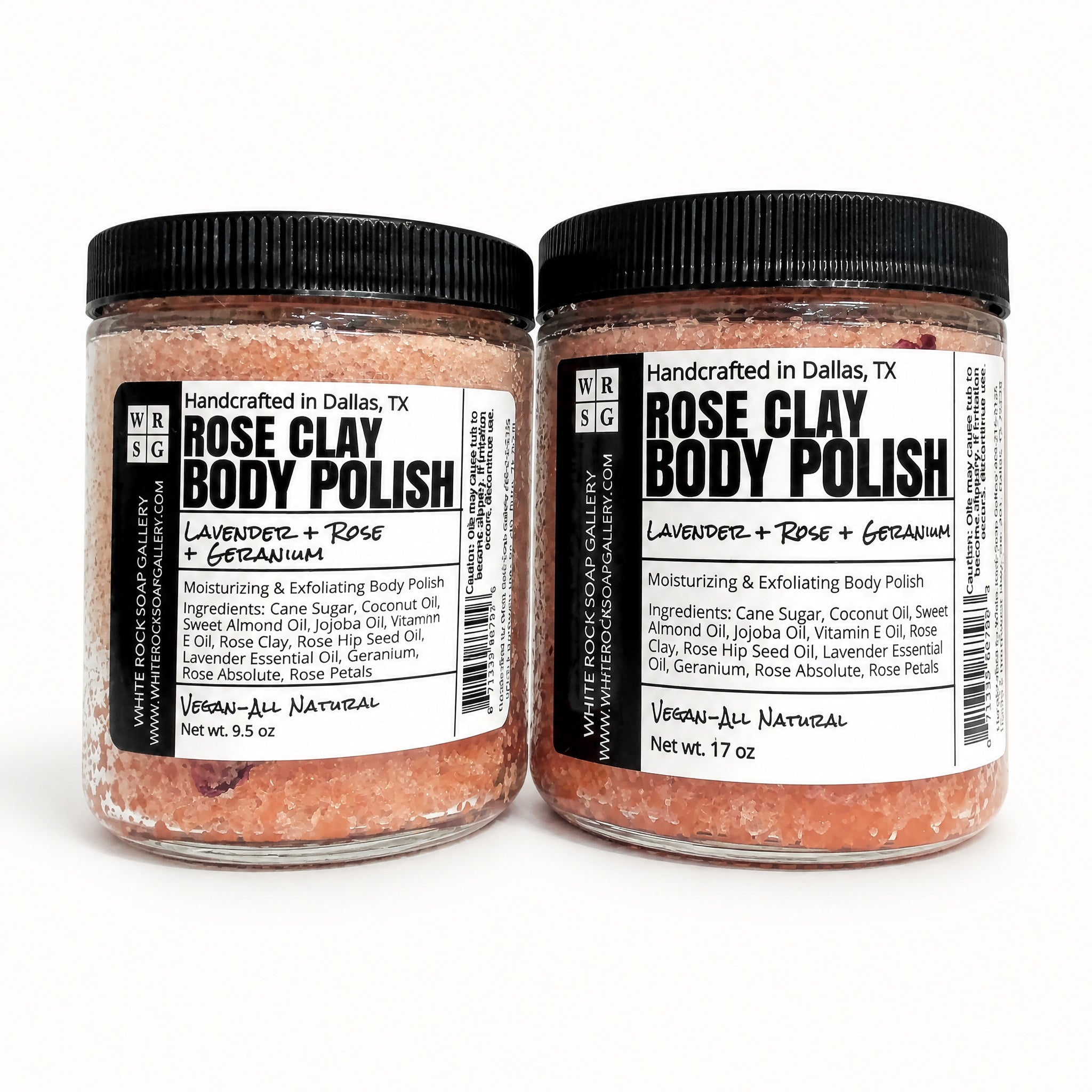 Rose Clay Body Polish by White Rock Soap Gallery available from White Rock Soap Gallery in Dallas