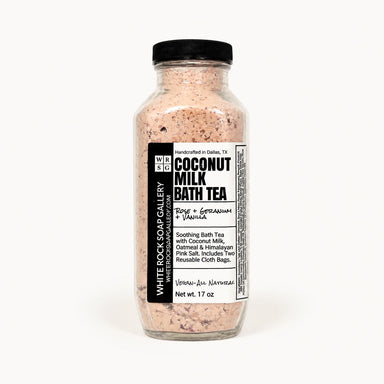 Rose Coconut Milk Bath Tea by White Rock Soap Gallery available from White Rock Soap Gallery in Dallas