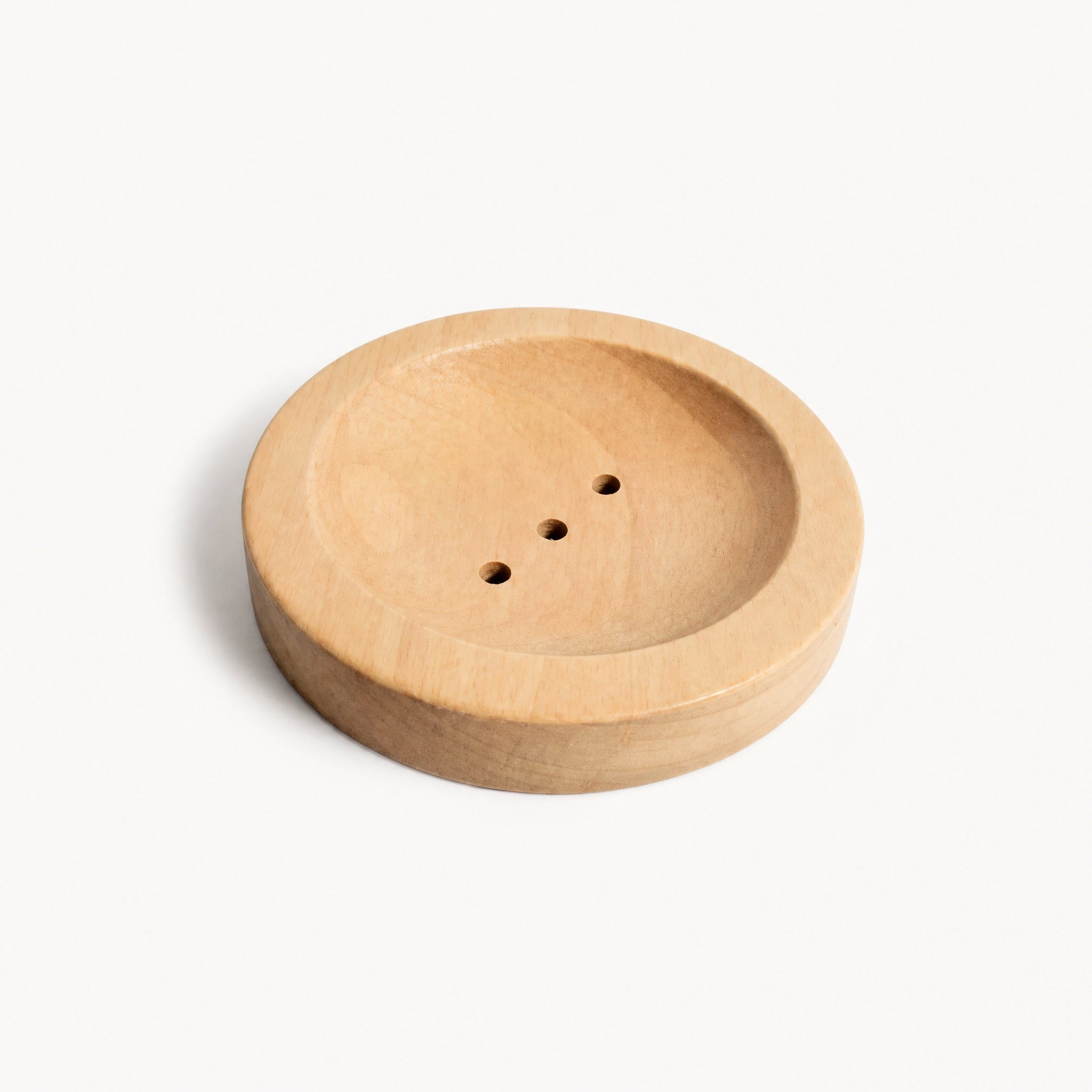 Small Round Wooden Soap Dish by WRSG Accessories available from White Rock Soap Gallery in Dallas
