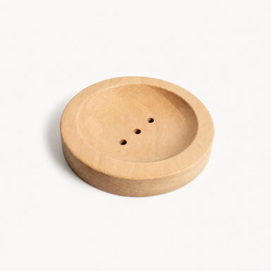 Small Round Wooden Soap Dish by WRSG Accessories available from White Rock Soap Gallery in Dallas