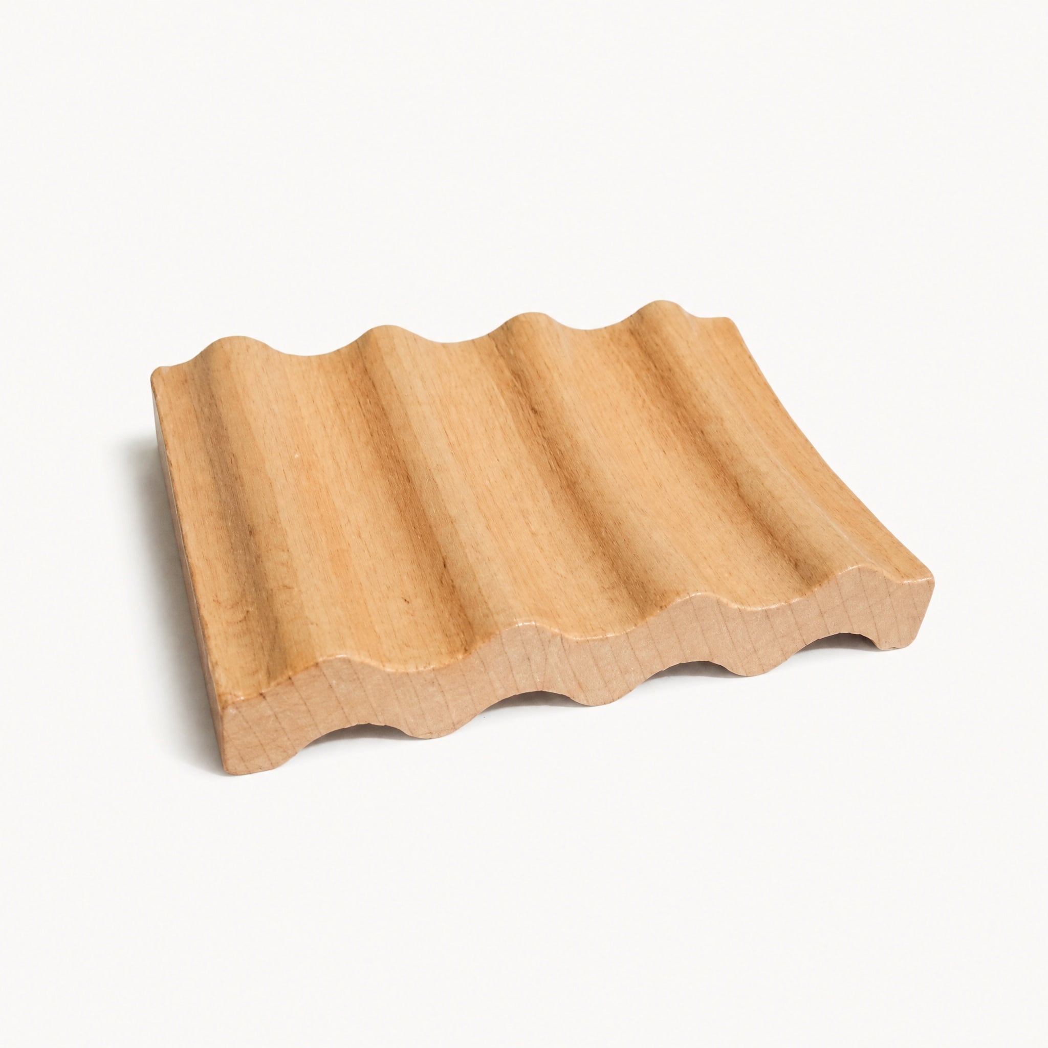 Small Wavy Wooden Soap Dish by WRSG Accessories available from White Rock Soap Gallery in Dallas