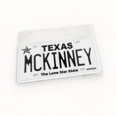 Texas License Plate Sticker: McKinney by Sentinel Supply available from White Rock Soap Gallery in Dallas