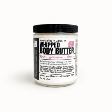 Whipped Body Butter - Rose Geranium Vanilla - Limited Edition by White Rock Soap Gallery available from White Rock Soap Gallery in Dallas
