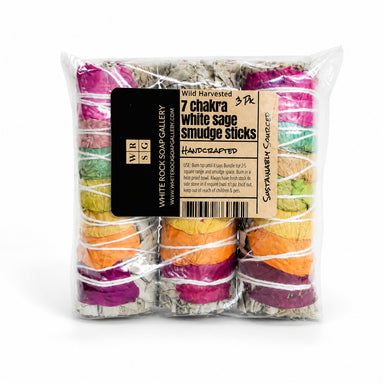 White Sage Smudge 7 Chakra - 3 Pk by WRSG Accessories available from White Rock Soap Gallery in Dallas