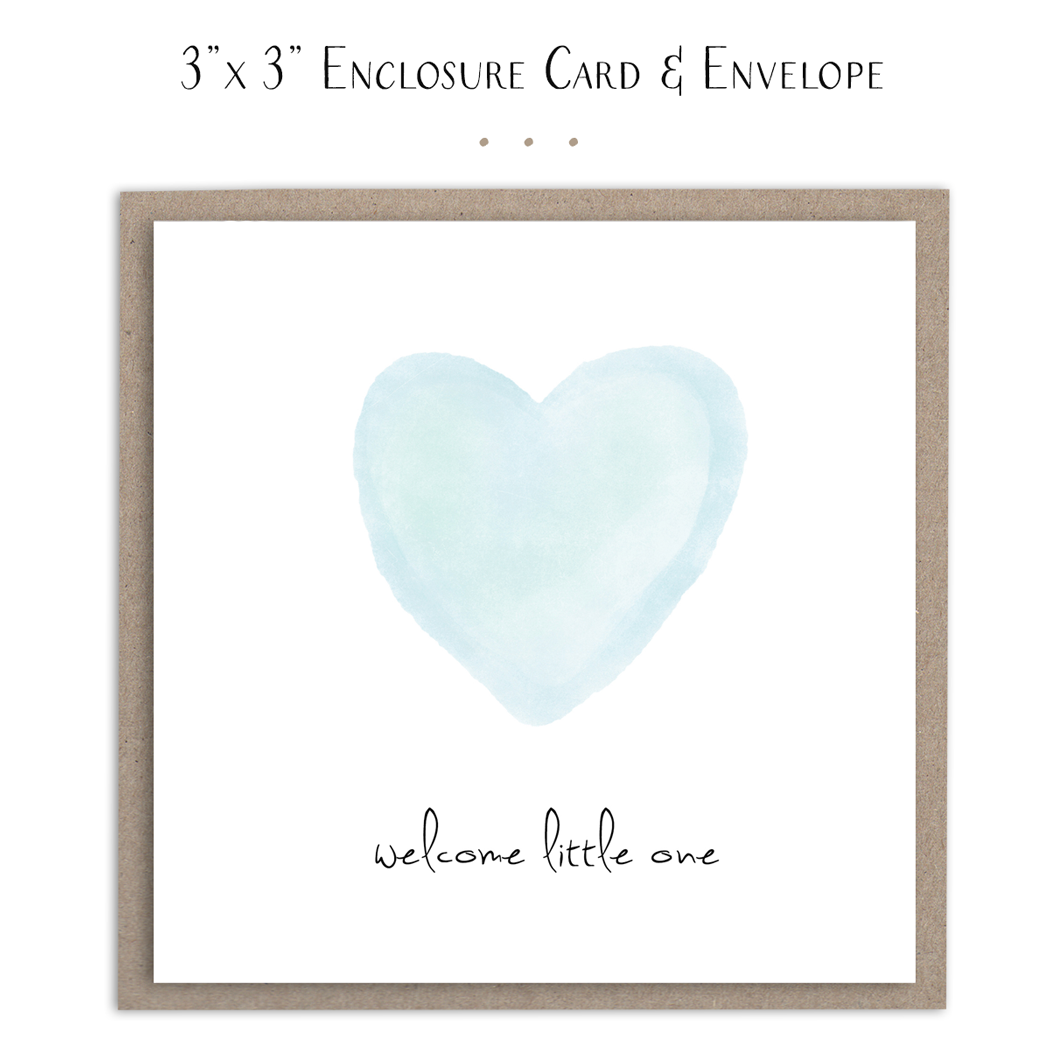 Susan Case Designs - Mini tarjeta de bienvenida Little One 'blue' - Tarjeta de bebé niño