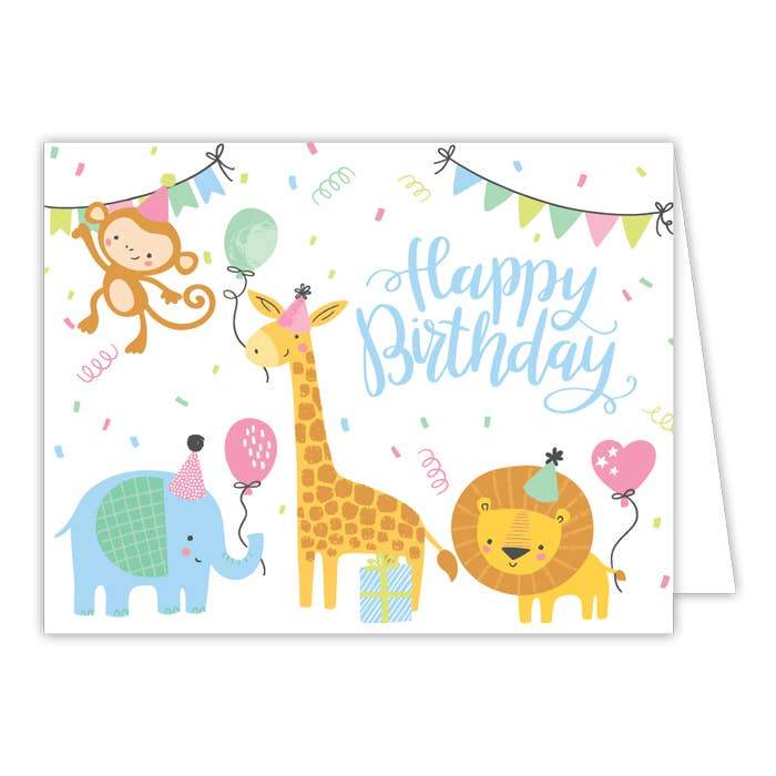 Colecciones RosanneBeck - Happy Birthday Zoo Animals Tarjetas de felicitación