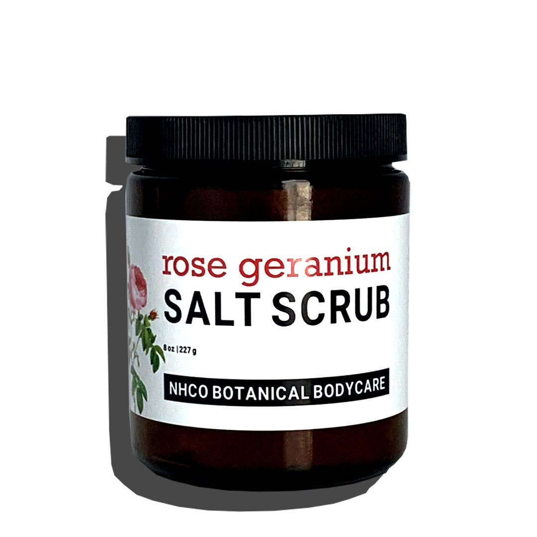 NHCO Botanical Bodycare - Exfoliante de sal de geranio rosa