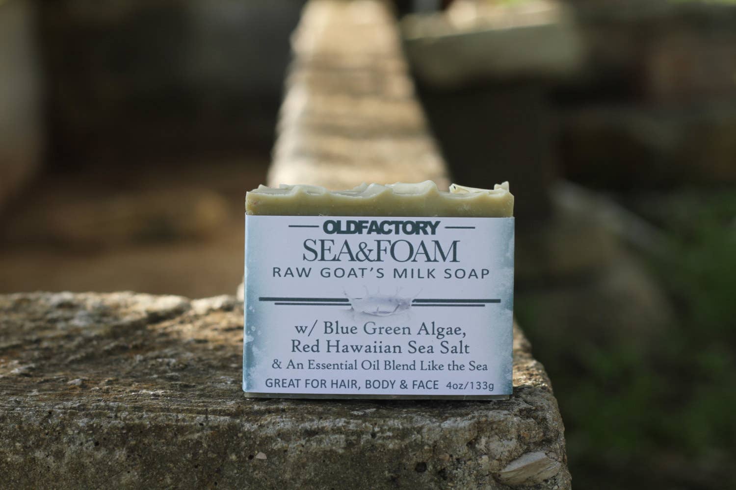 Old Factory Soap + Parousia Perfumes - Sea & Foam Goats Milk Soap - with Essential Oils, Sea Salt