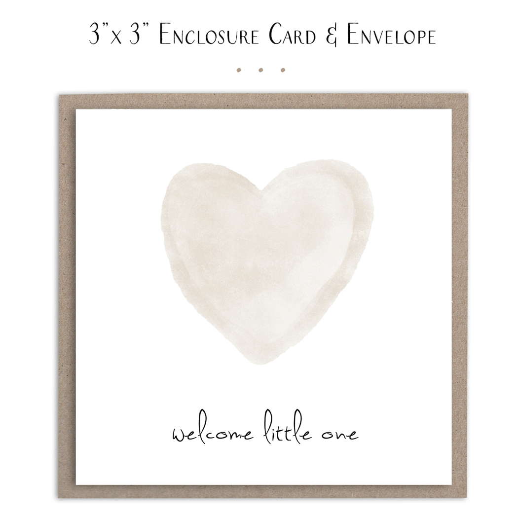 Susan Case Designs - Welcome Little One Mini Card in Neutral - Tiny Card