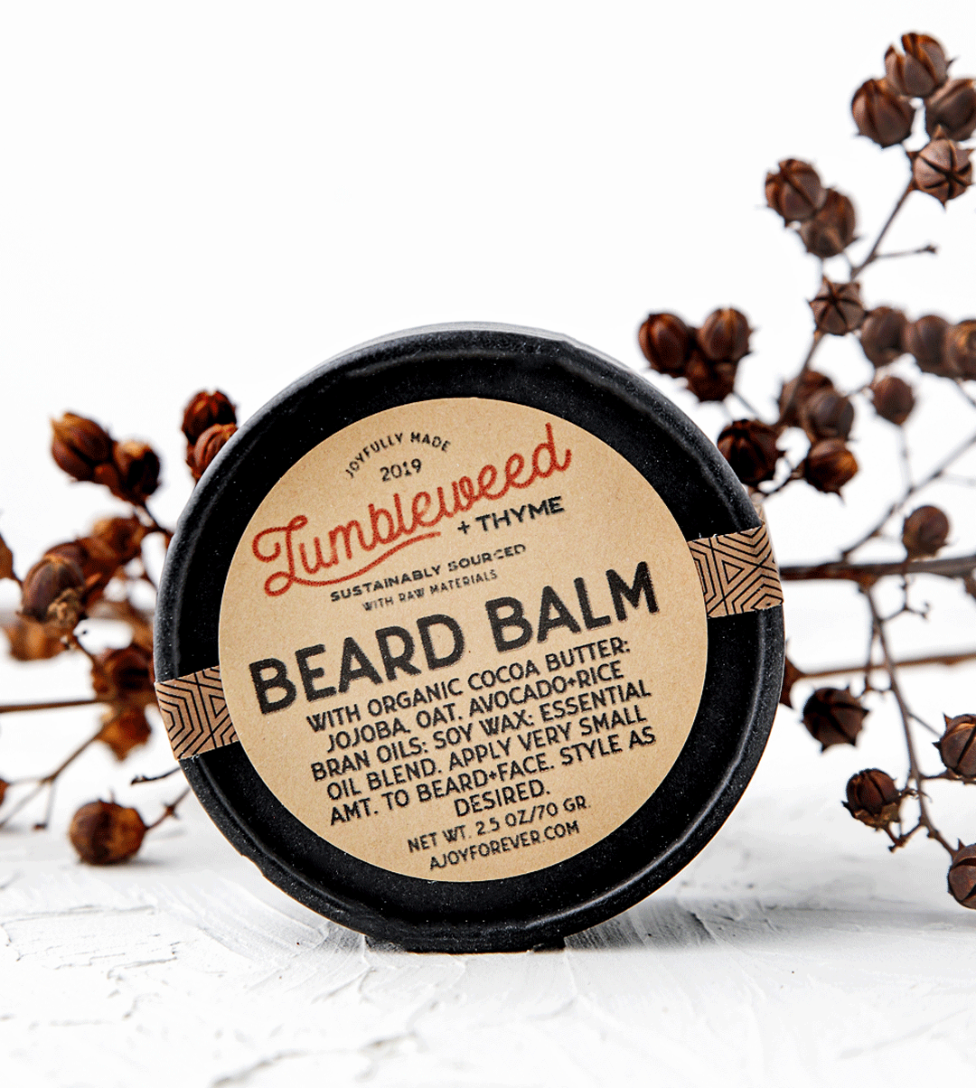 A Joy Forever Bath, Body+Candles - Tumbleweed + Thyme Vegan Beard Balm