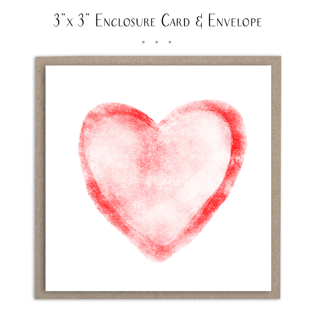 Susan Case Designs - Mini tarjeta de corazón rojo rústico