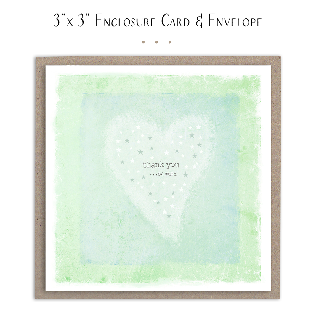 Susan Case Designs - Mini tarjeta de agradecimiento con corazón y estrellas